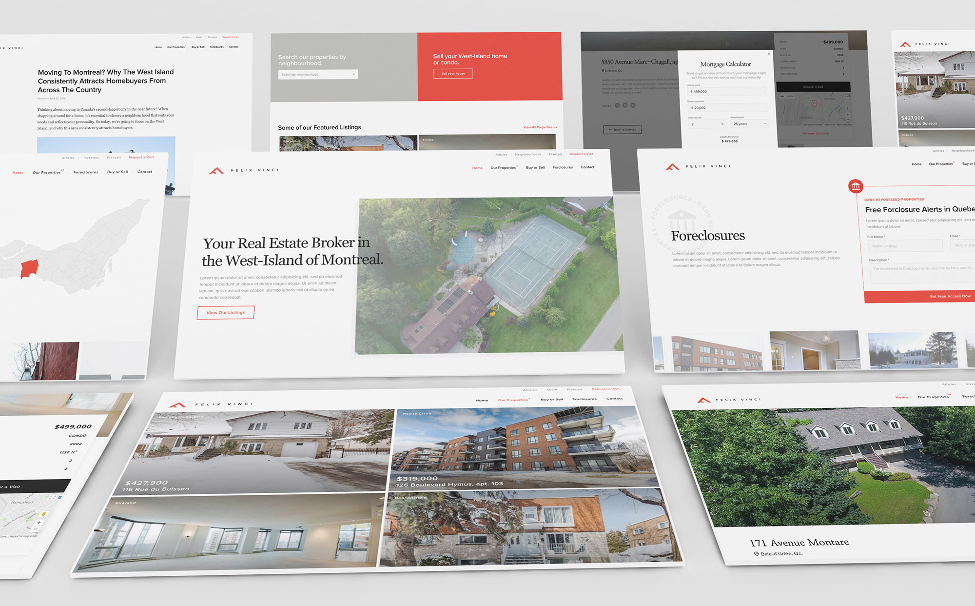 Website Design UI with pages for Real estate broker listings and property built on Craft CMS to easily manage website.