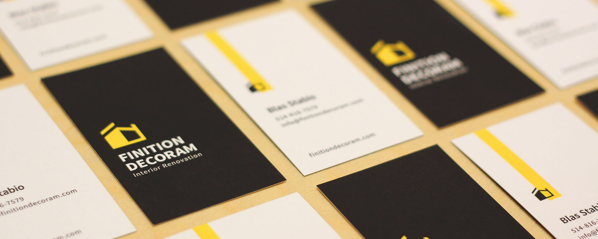 construction company Montreal business card design and print and full rebrand with new logo and website
