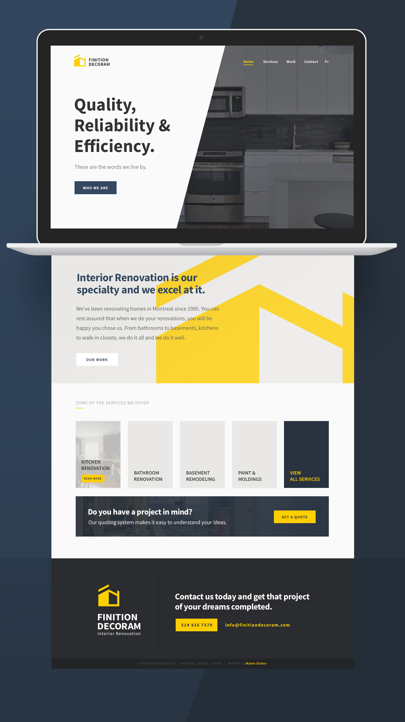 website design of construction/renovation company from montreal west-island